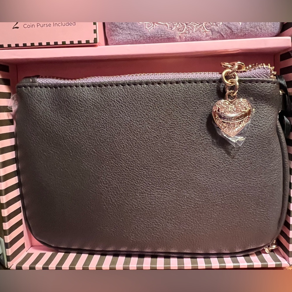 Juicy Couture Los Angeles NWT Dusty Violet Velour Wristlet & Coin Purse - Picture 7 of 9